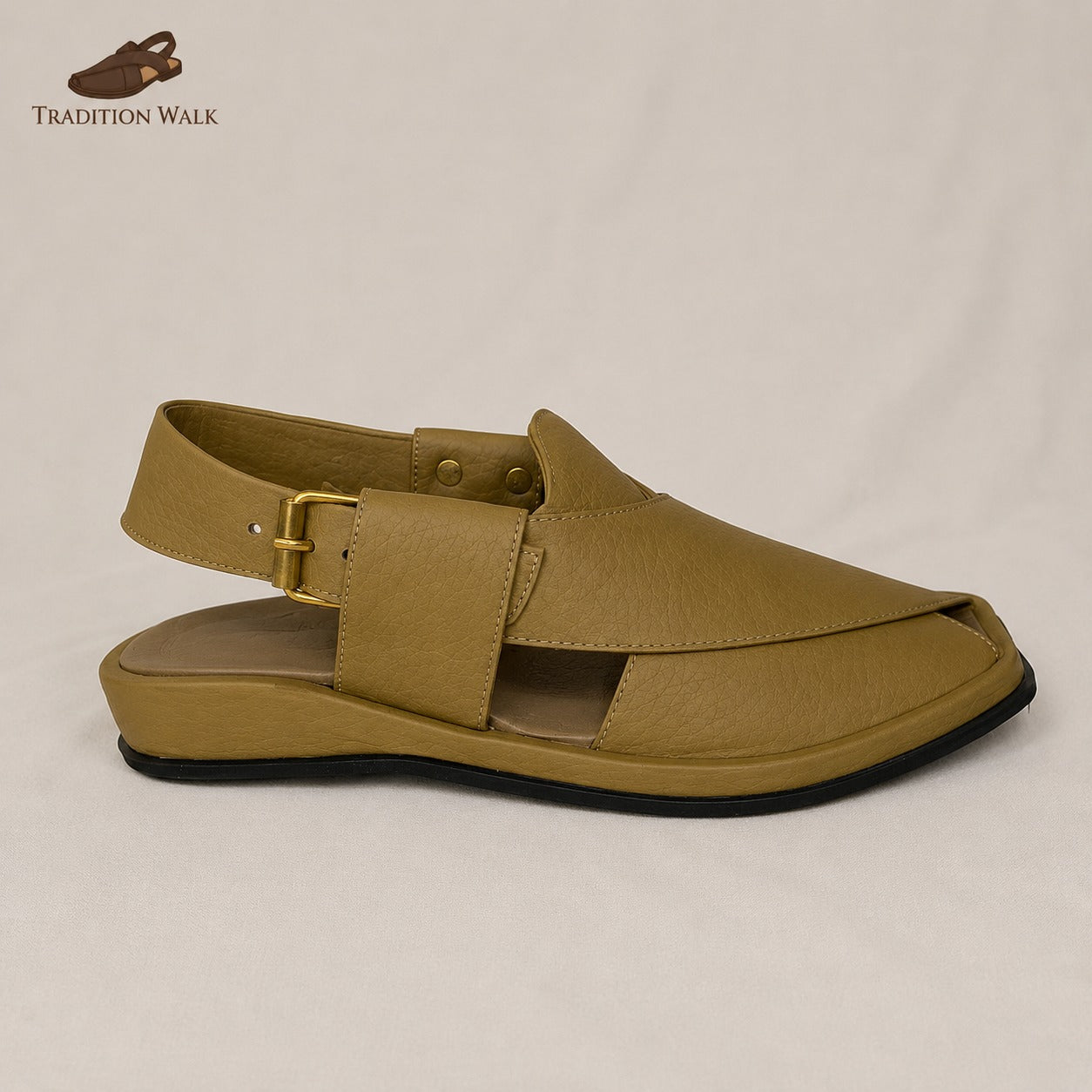 Light Brown Ghoom Silai Peshawari Chappal – Premium Traditional Leather