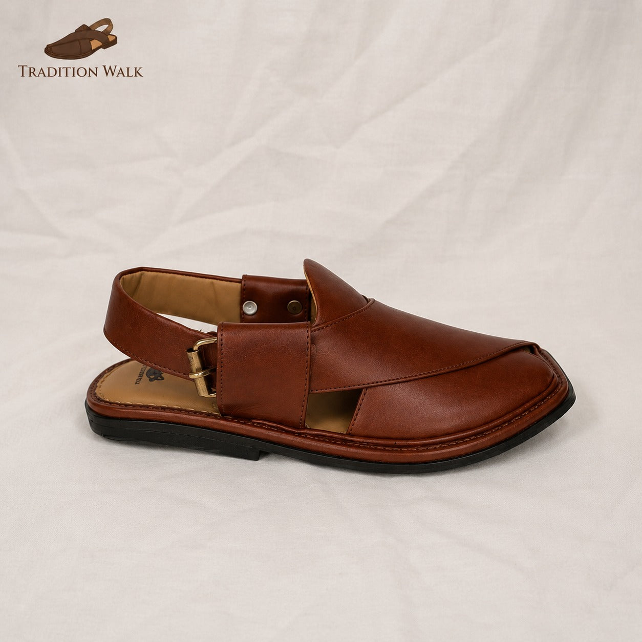 Mustard Brown Smart Zalmi Chappal – Premium Traditional Footwear