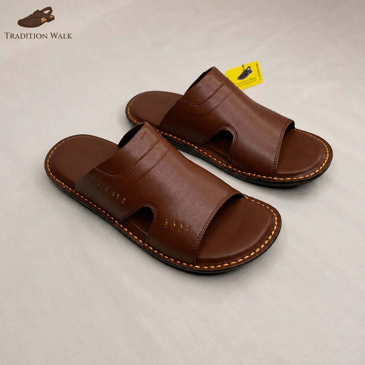 Premium Brown Handmade Ultra-Lightweight Slippers – Tradition Walk