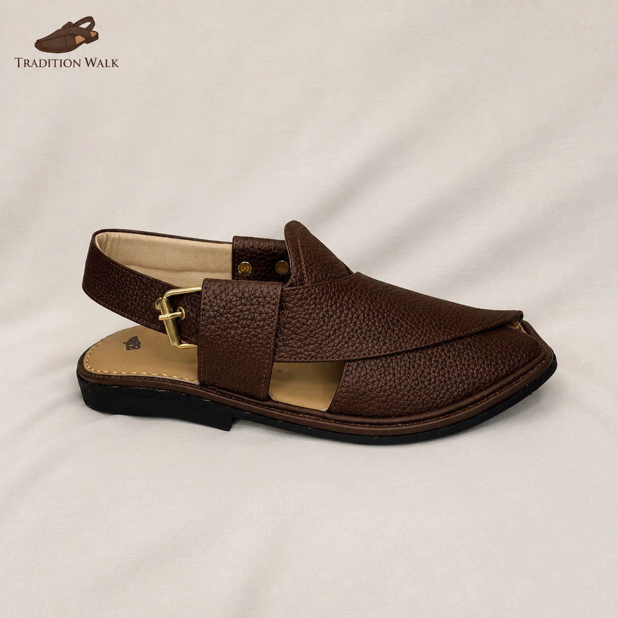 Brown Dotted Smart Zalmi Chappal – Premium Traditional Peshawari Style