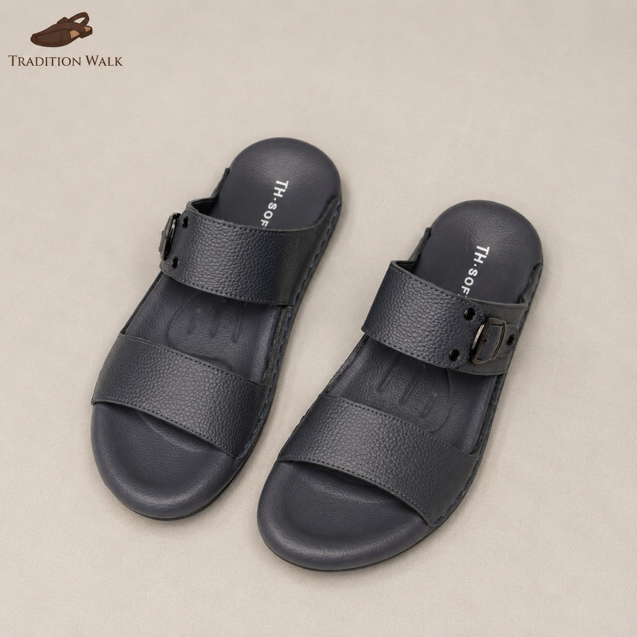 Premium Gray Dubai Soft Chappal – Tradition Walk