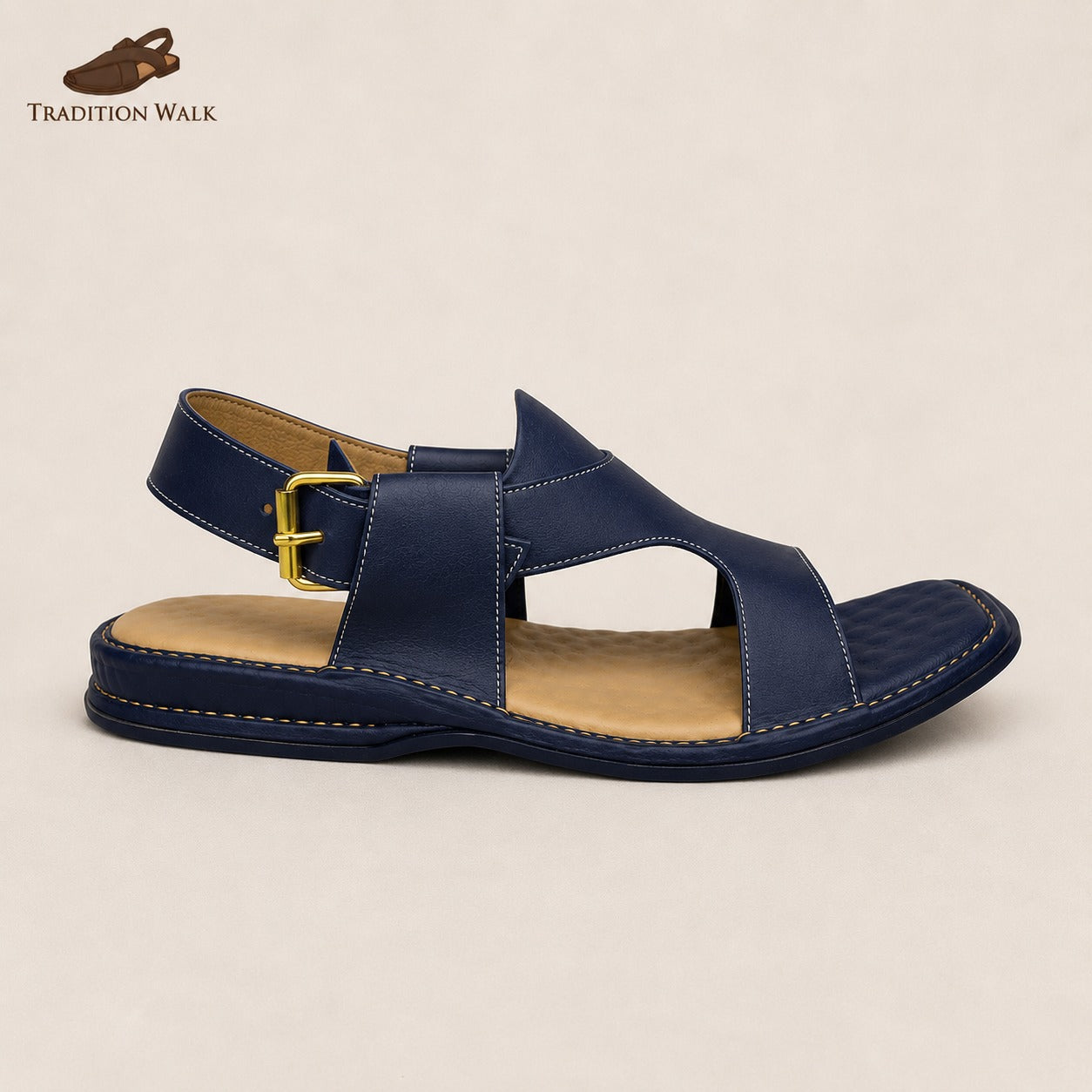 Blue Panjidar Chappal – Premium Traditional Peshawari Footwear