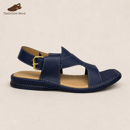 Blue Panjidar Chappal – Premium Traditional Peshawari Footwear