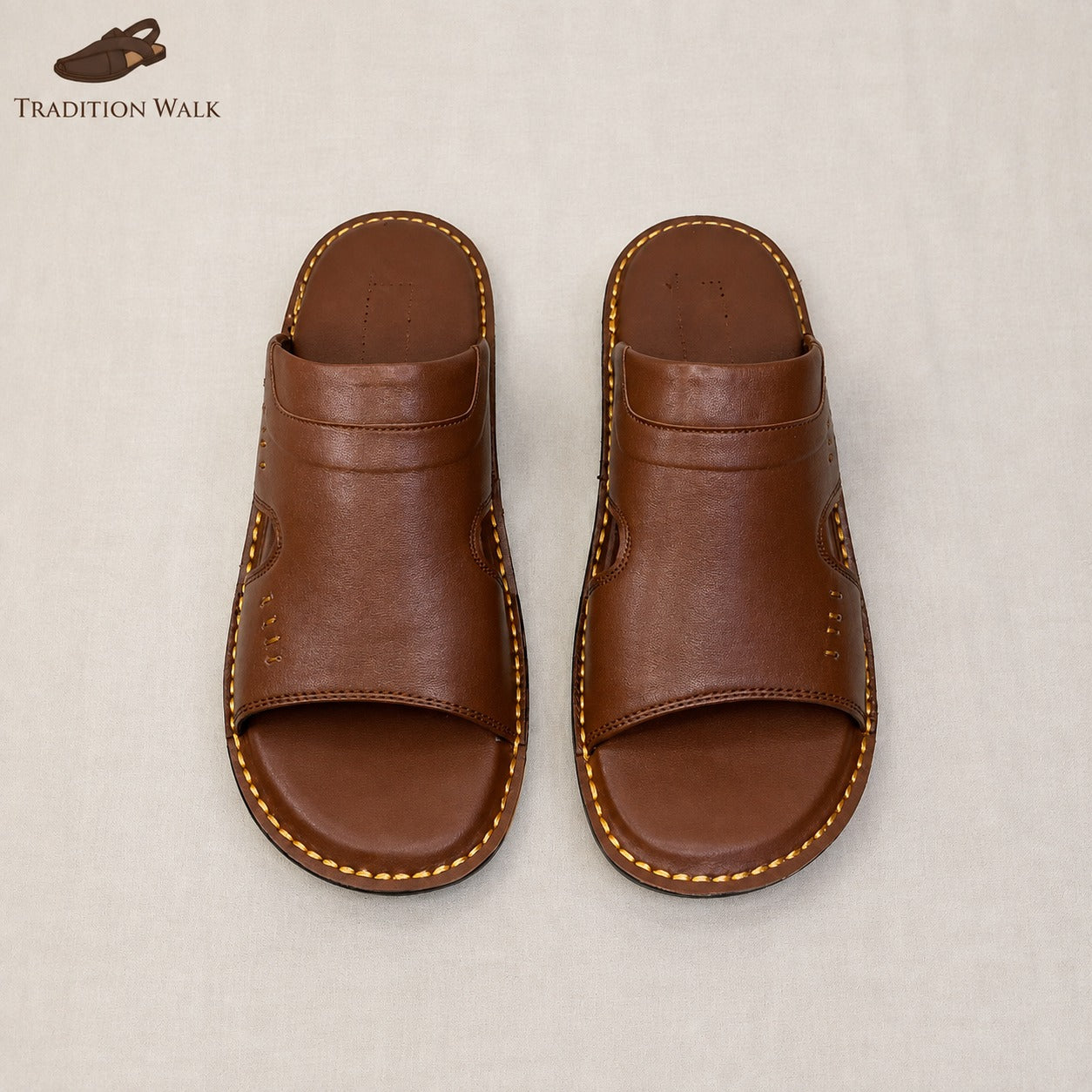 Premium Brown Handmade Ultra-Lightweight Slippers – Tradition Walk