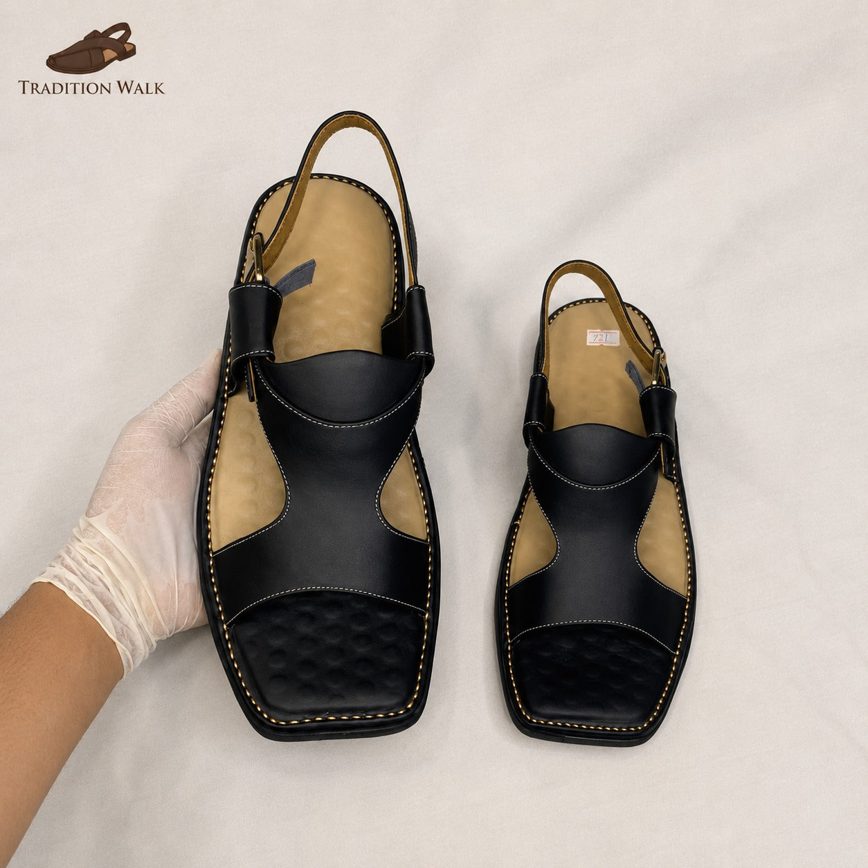 Black Panjidar Chappal – Premium Traditional Peshawari Footwear