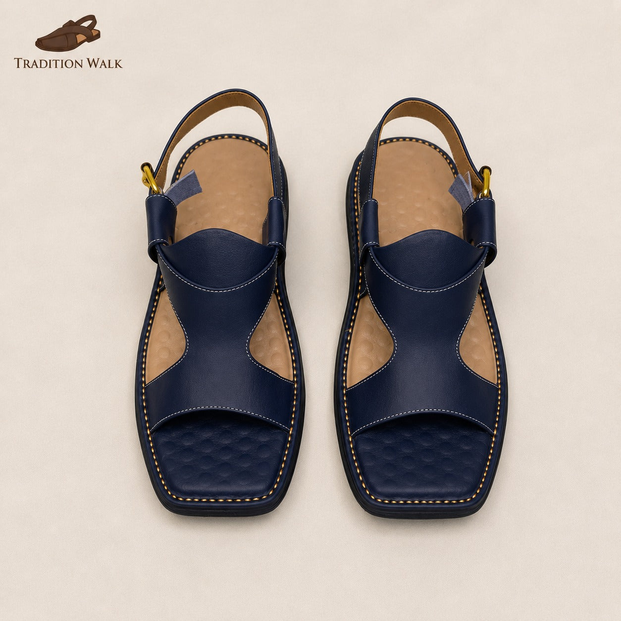 Blue Panjidar Chappal – Premium Traditional Peshawari Footwear