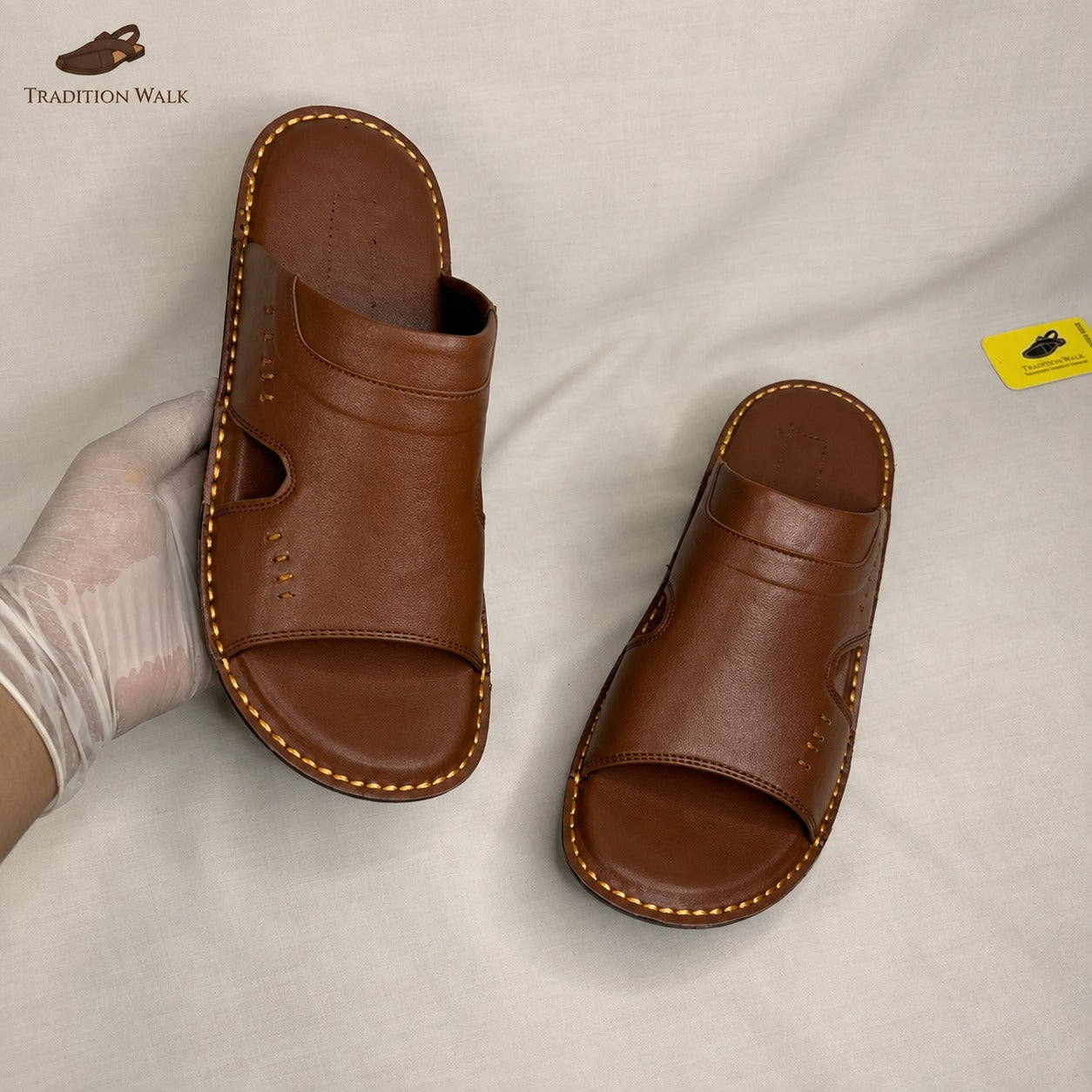 Premium Brown Handmade Ultra-Lightweight Slippers – Tradition Walk