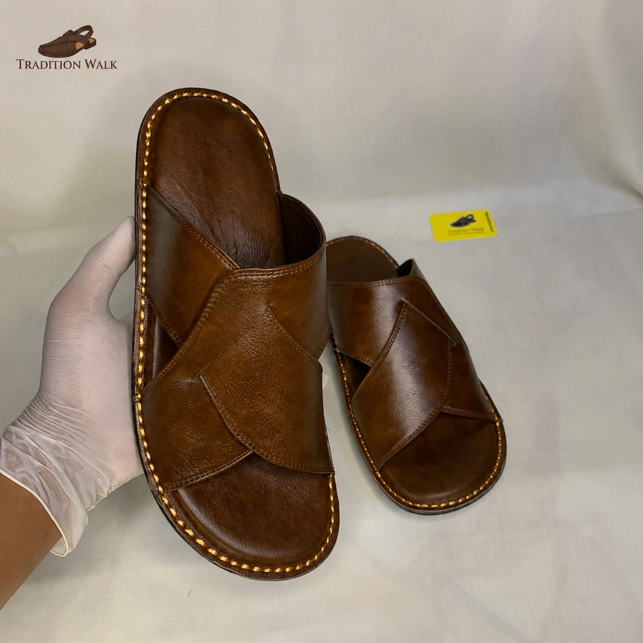 Tradition Walk Classic Brown Handmade Slippers – Medicated & Ultra Lightweight