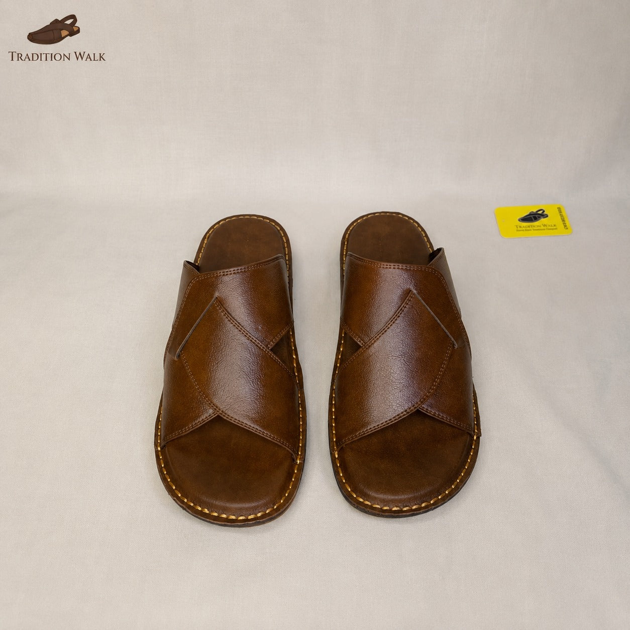 Tradition Walk Classic Brown Handmade Slippers – Medicated & Ultra Lightweight
