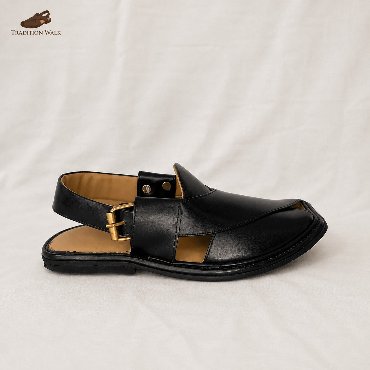 Black Smart Zalmi Chappal – Premium Traditional Footwear