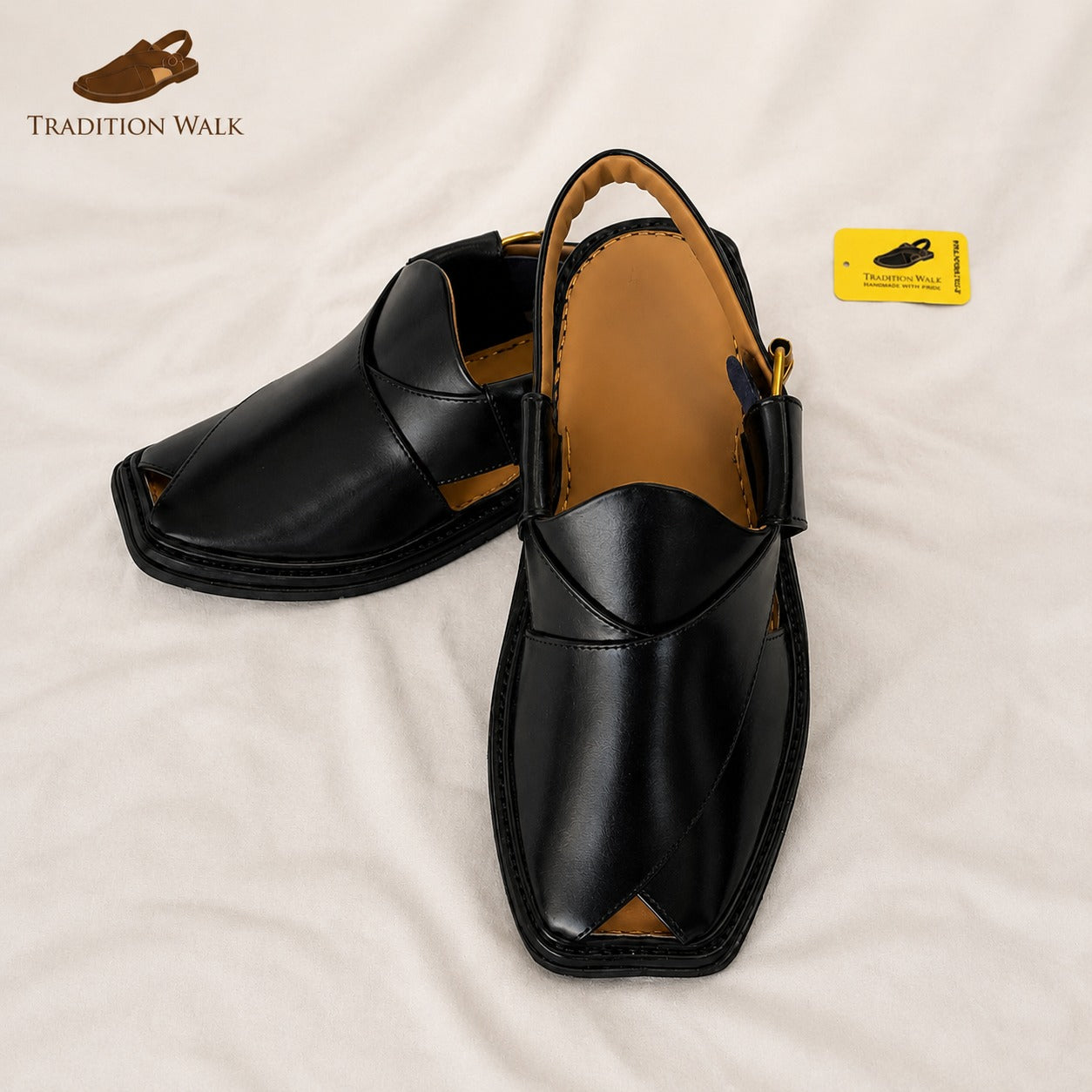 Black Smart Zalmi Chappal – Premium Traditional Footwear