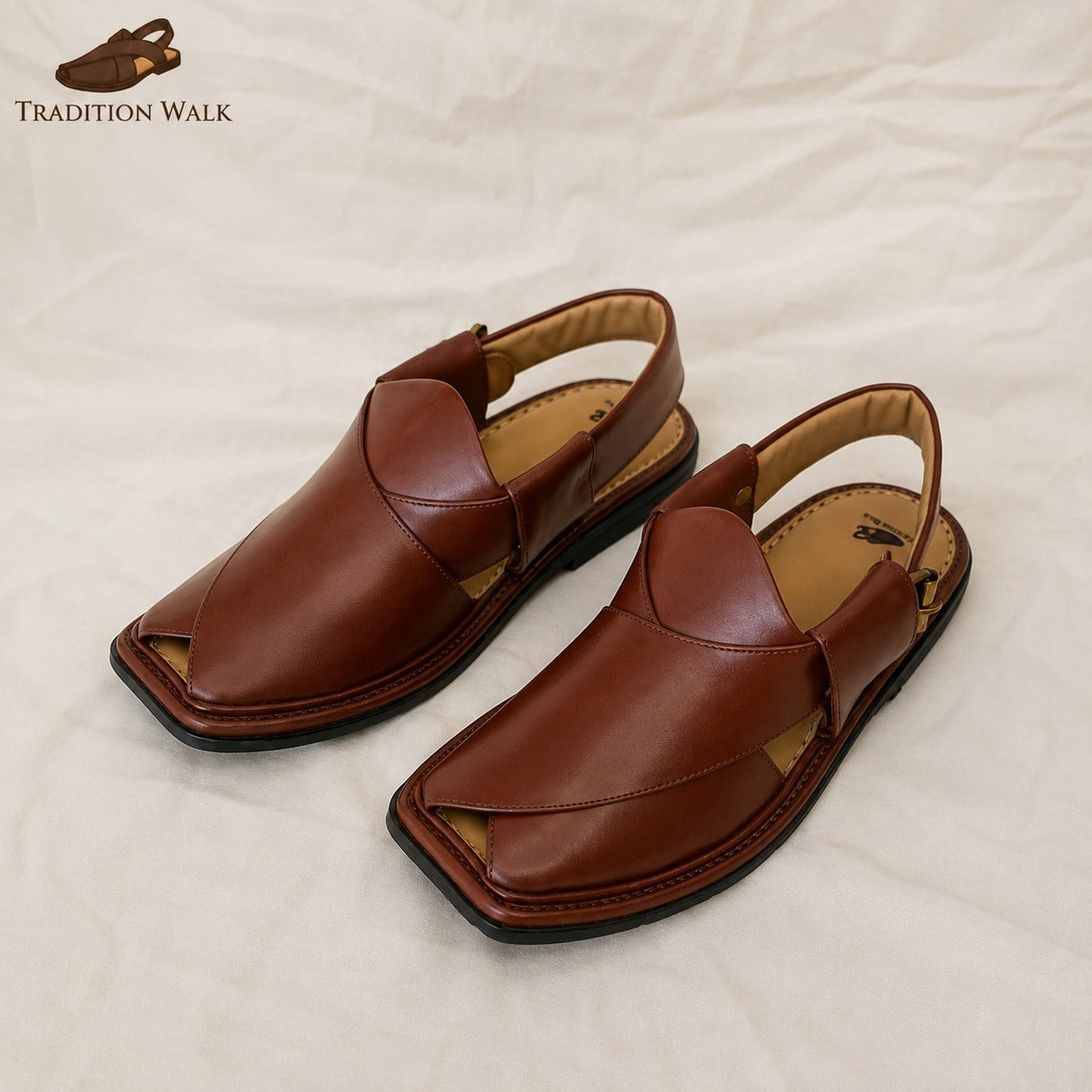 Mustard Brown Smart Zalmi Chappal – Premium Traditional Footwear