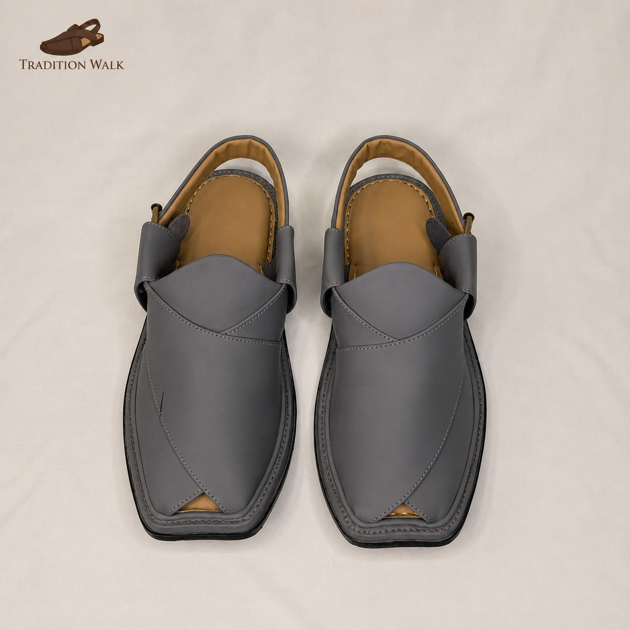 Grey Smart Zalmi Chappal – Premium Traditional Comfort