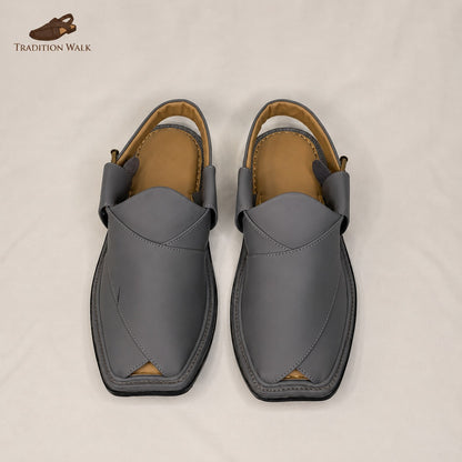 Grey Smart Zalmi Chappal – Premium Traditional Comfort