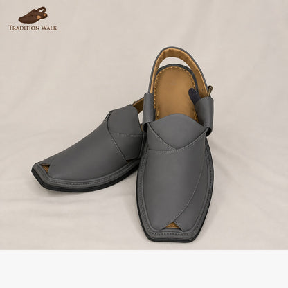 Grey Smart Zalmi Chappal – Premium Traditional Comfort