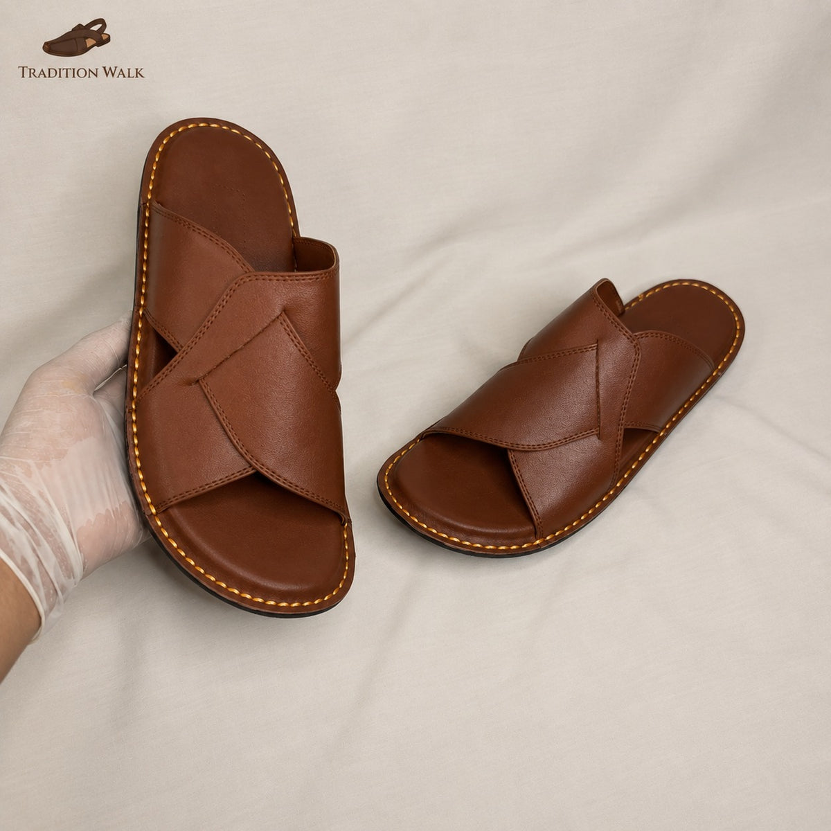 Light Brown Handmade Ultra-Lightweight Slippers – Tradition Walk