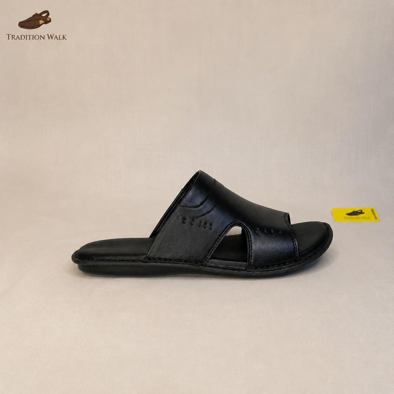 Black Premium Tradition Walk Premium Handmade Medicated Slippers – Ultra Lightweight Comfort Peshawari Chappal