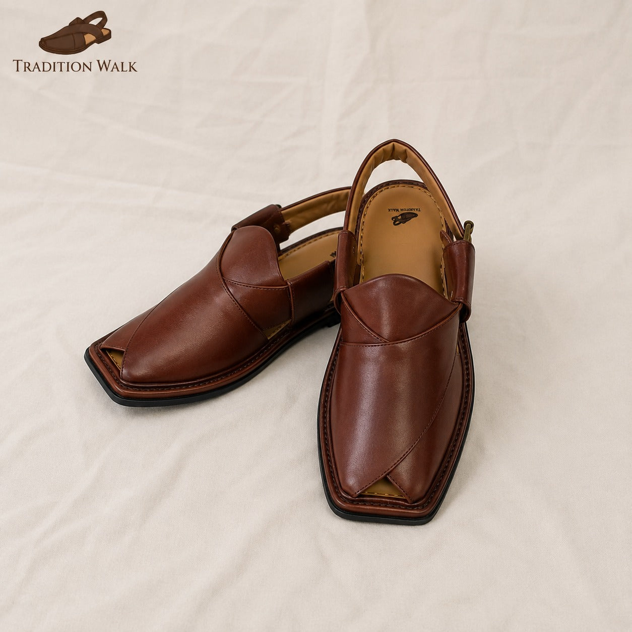 Mustard Brown Smart Zalmi Chappal – Premium Traditional Footwear