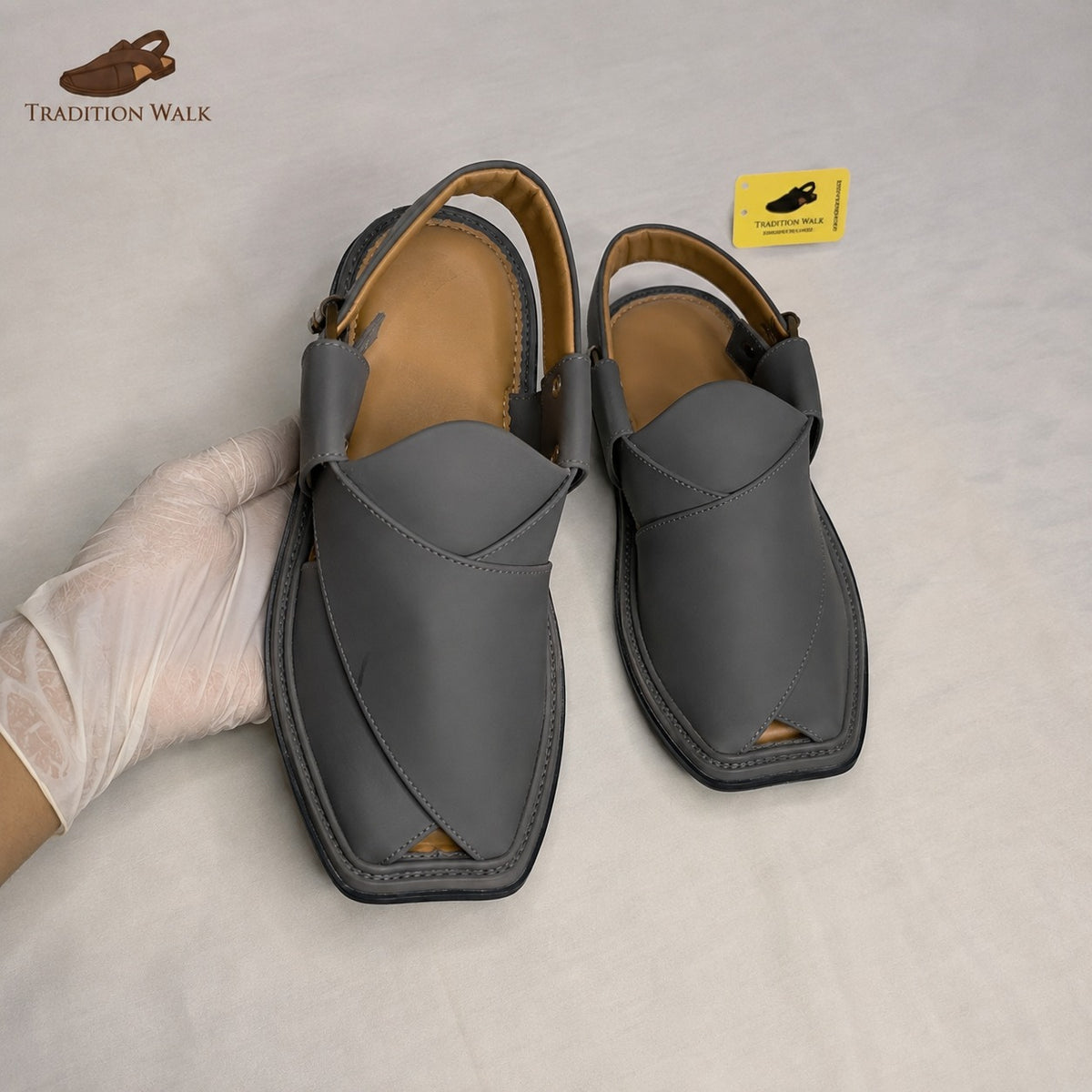 Grey Smart Zalmi Chappal – Premium Traditional Comfort
