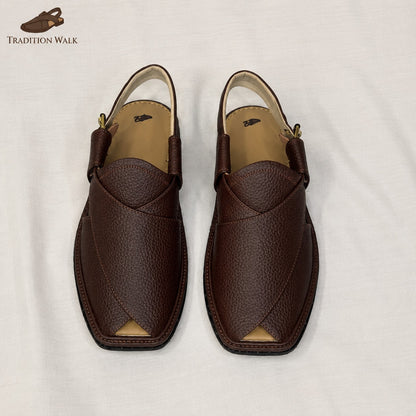 Brown Dotted Smart Zalmi Chappal – Premium Traditional Peshawari Style