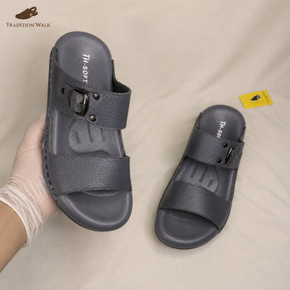 Premium Gray Dubai Soft Chappal – Tradition Walk